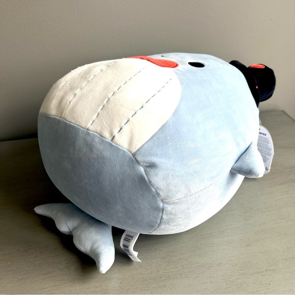 Squishmallows Samir Whale Hat & Tie 12" Plush NWT 2024 Valentine's Day - Picture 5 of 9